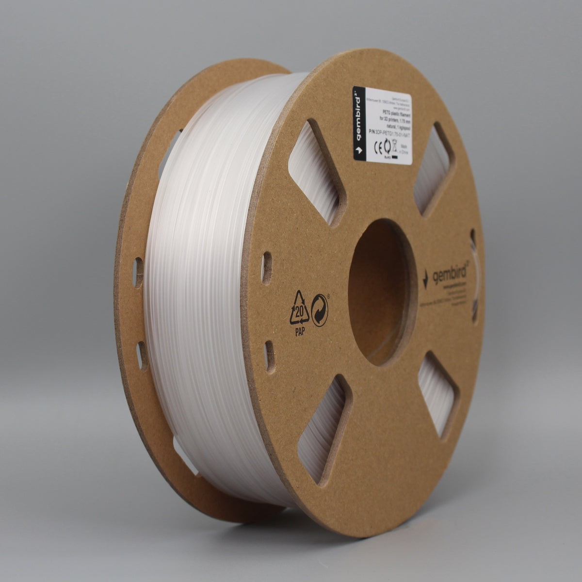 Gembird PETG filament 1.75mm Naturfarvet 3DP-PETG1.75-01-NAT