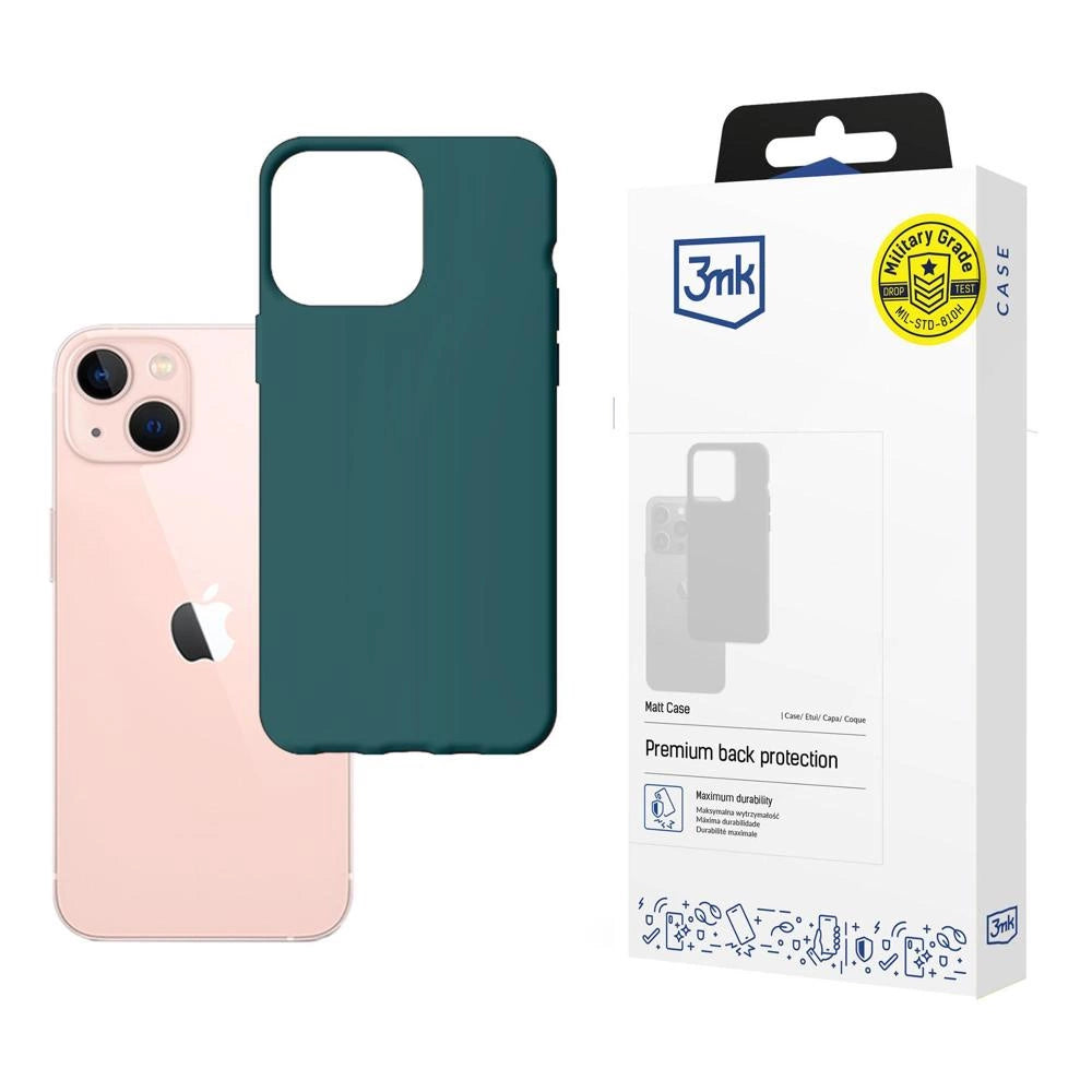 Case til iPhone 14 Plus fra 3mk Matt Case-serien - mørkegrøn