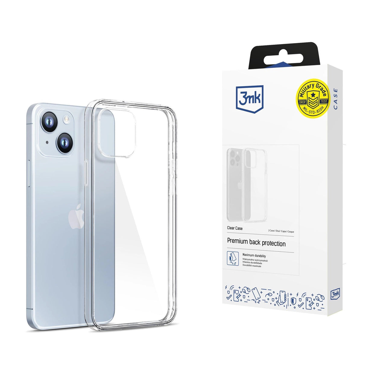 Case til iPhone 14 silikone fra 3mk Clear Case-serien - gennemsigtig