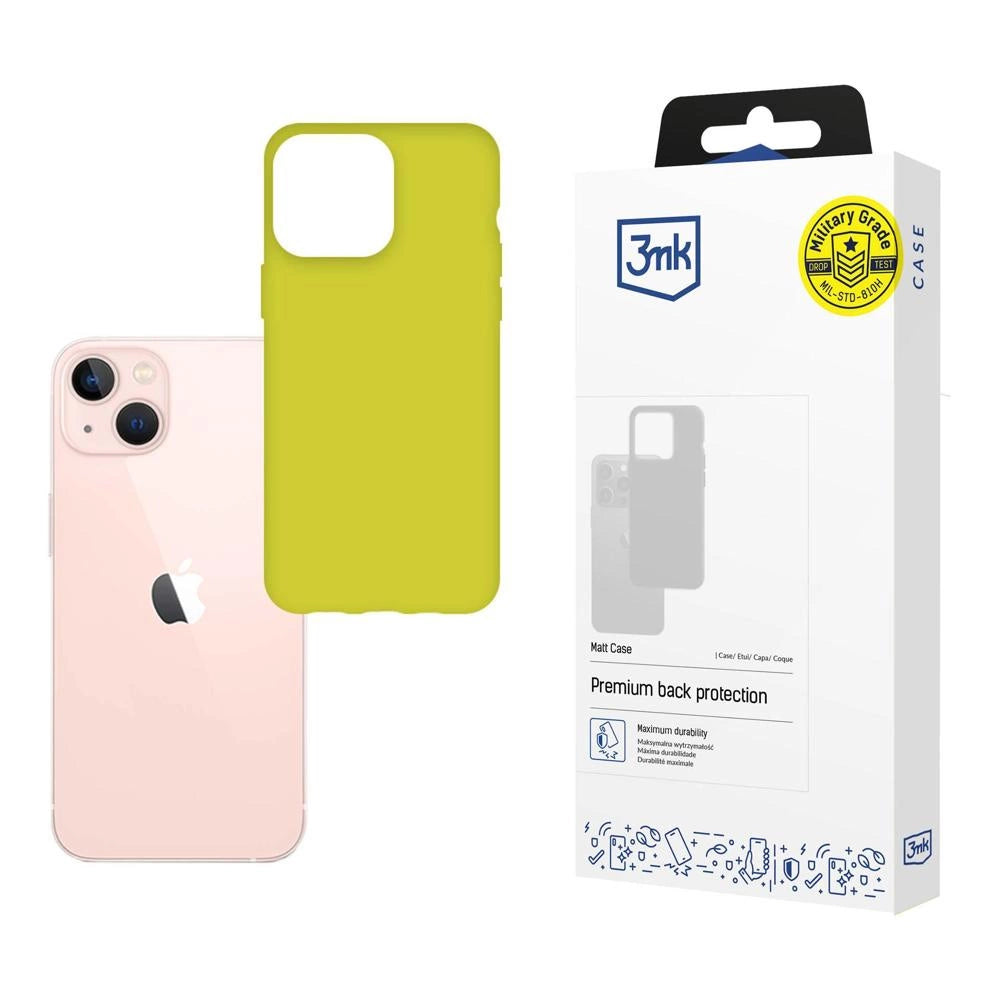 Case til iPhone 14 fra 3mk Matt Case-serien - limegrøn