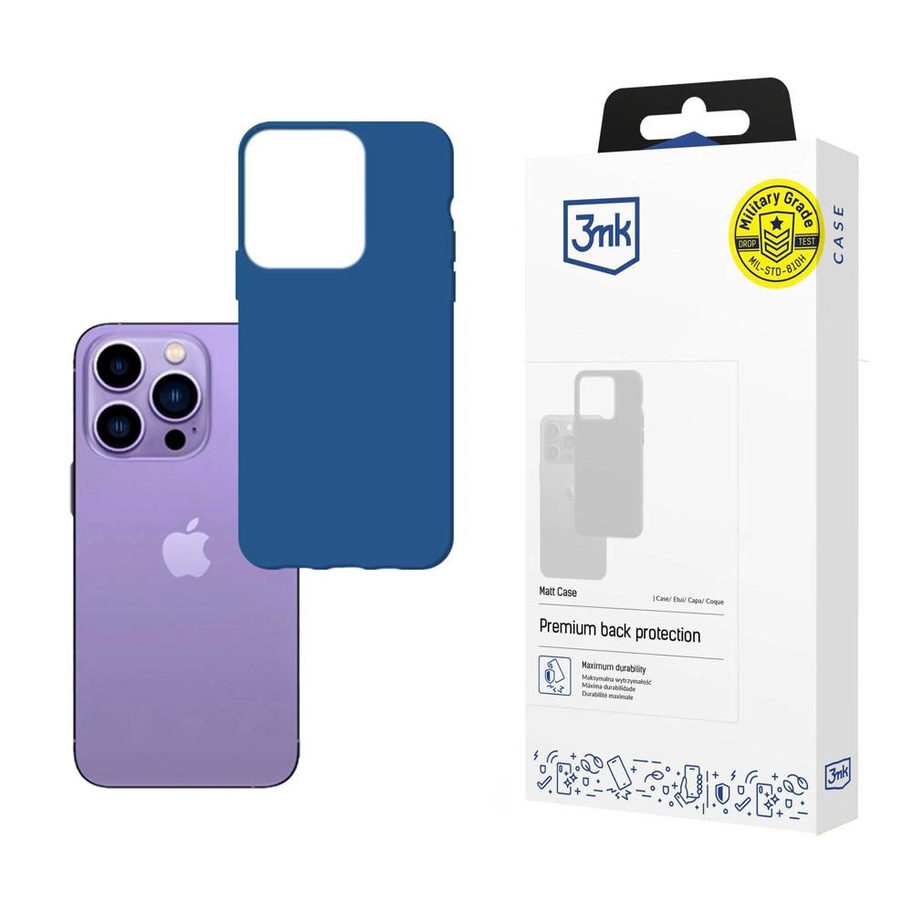Case til iPhone 14 Pro Max fra 3mk Matt Case-serien - blå
