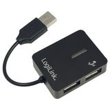 LogiLink USB 2.0 4-Port Hub 480 Mbit/s Sort