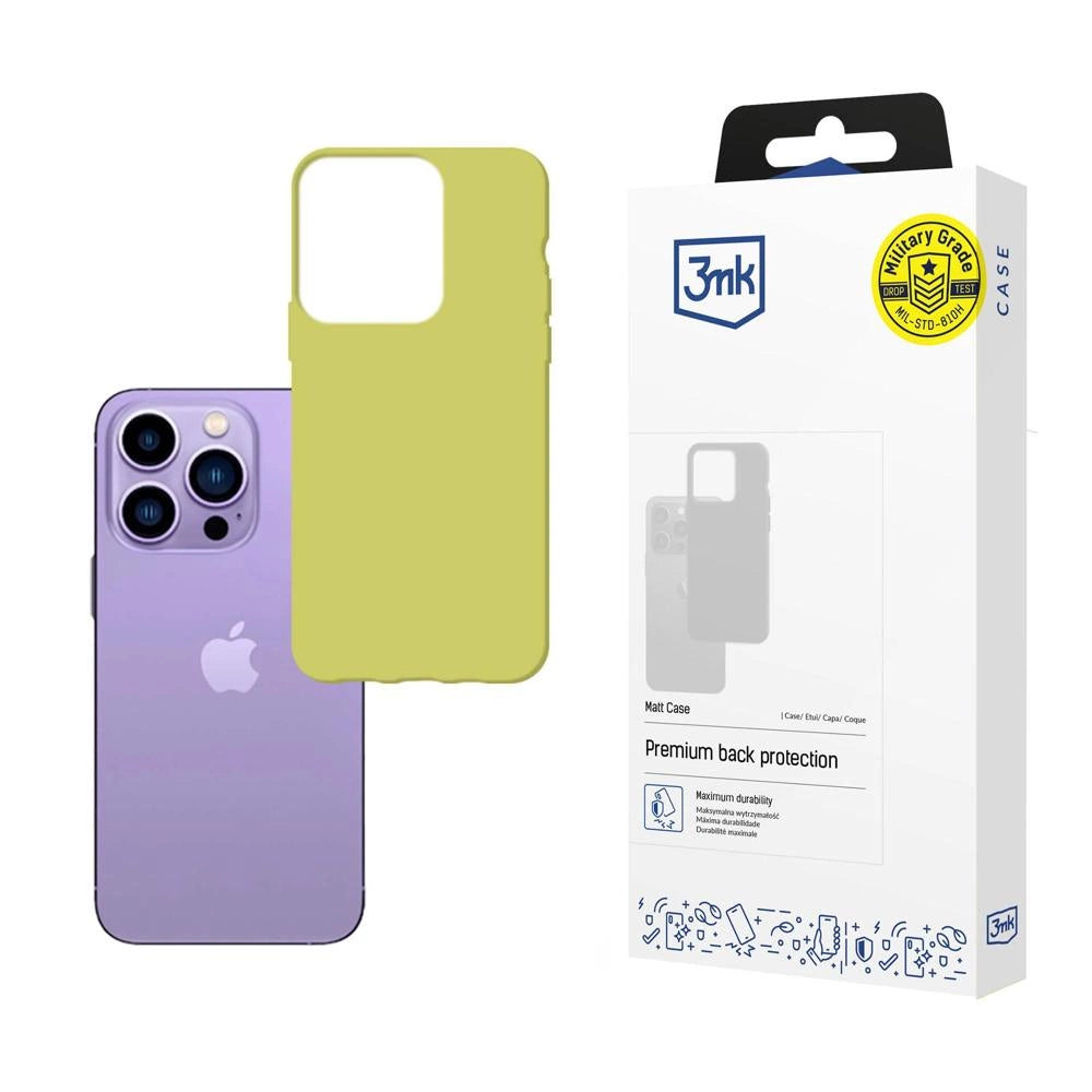 Case til iPhone 14 Pro Max fra 3mk Matt Case-serien - limegrøn