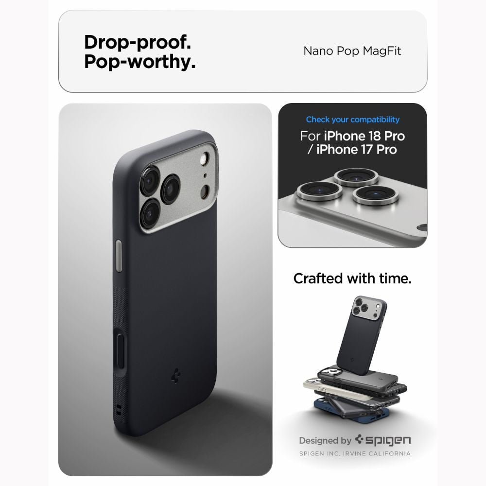 Spigen Nano Pop Magsafe Iphone 17 Pro Max / 18 Pro Max Sort Sesam