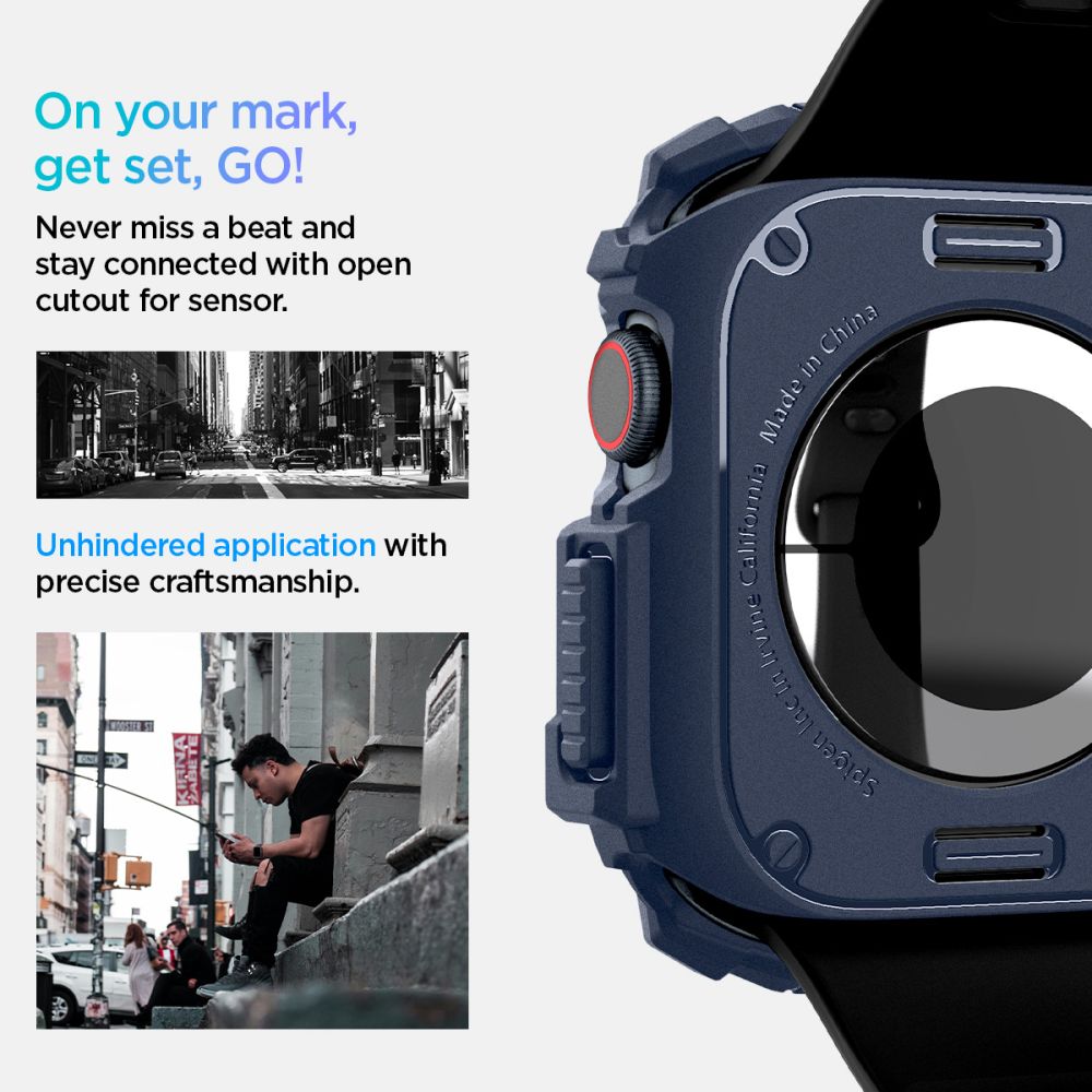 Spigen Rugged Armor Apple Watch 10/11 (46 Mm) Marineblå
