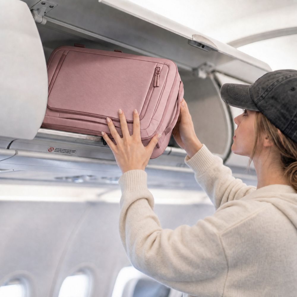 Tech Protect Defender S50 Ryanair & Wizzair Rejse Laptop Rygsæk 20 L 40x20x25 Dusty Pink