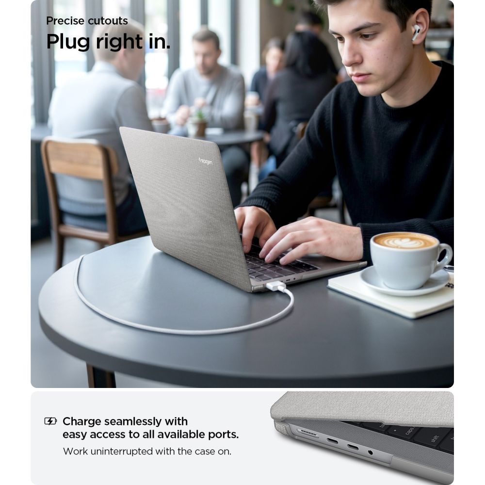 Spigen Urban Fit Macbook Pro 14 M1 M5 / M5 Pro / M5 Pro Max 2021 2026 Lynggrå