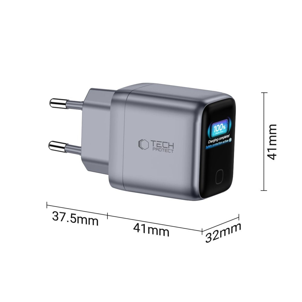 Tech Protect Powervision Nc45 W Gan 1 Port Netværksopladder Pd 45 W Mørkegå