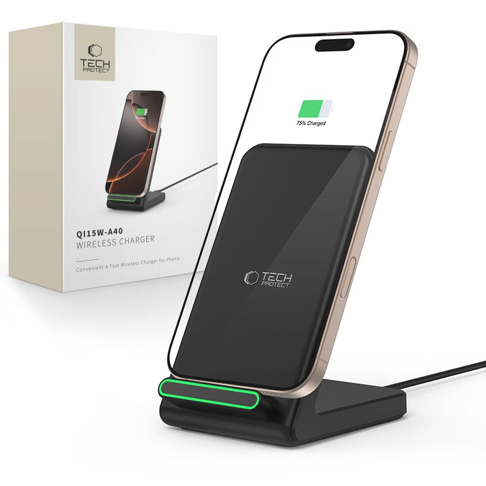 Tech Protect Qi15 W A40 Trådløs Opladder Sort