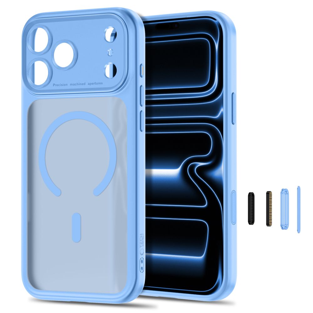 Tech Protect Magpeak Magsafe Cc Iphone 17 Pro Max / 18 Pro Max Mat Lysblå
