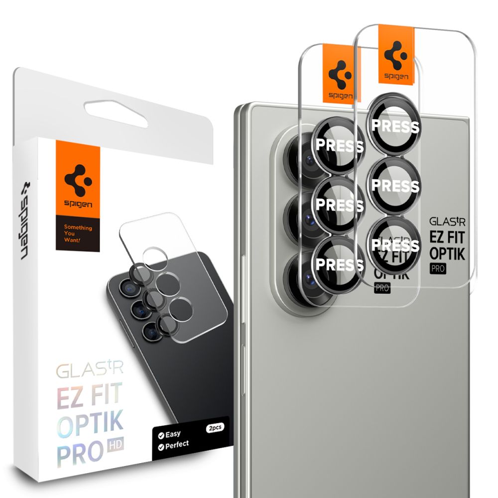 Kamera Beskyttelse Spigen Optik Pro Hd Glas.Tr ”Ez Fit” Camera Protector 2 Pack Galaxy Z Fold 7/8 Ultra Sort