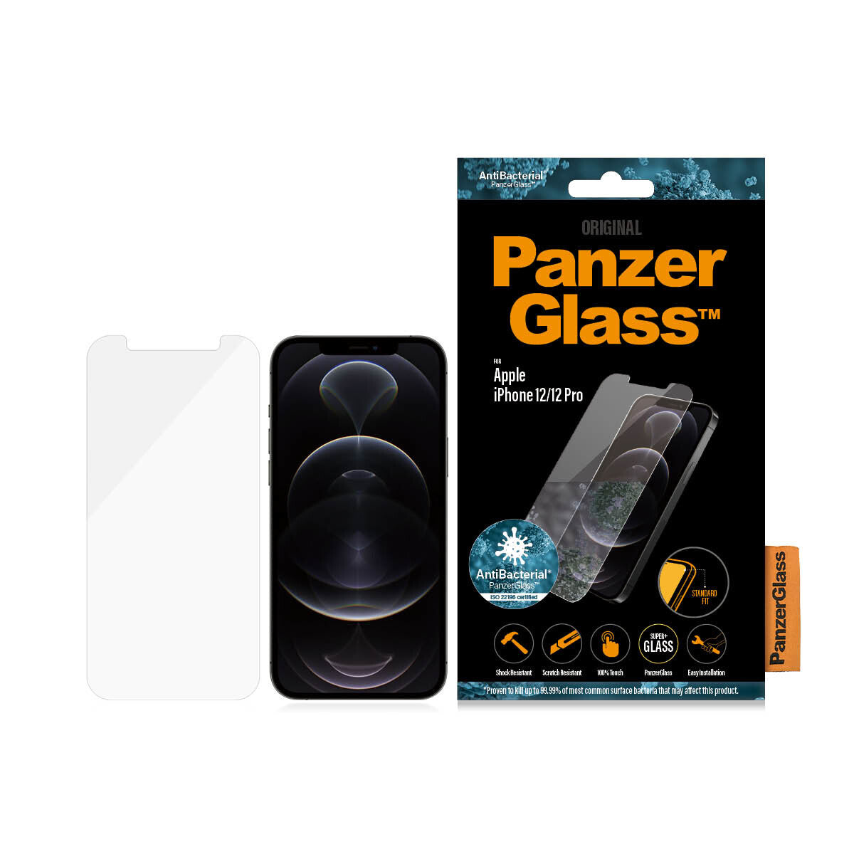 PanzerGlass ® Skærmbeskyttelse iPhone 12 | 12 Pro | Standard Fit