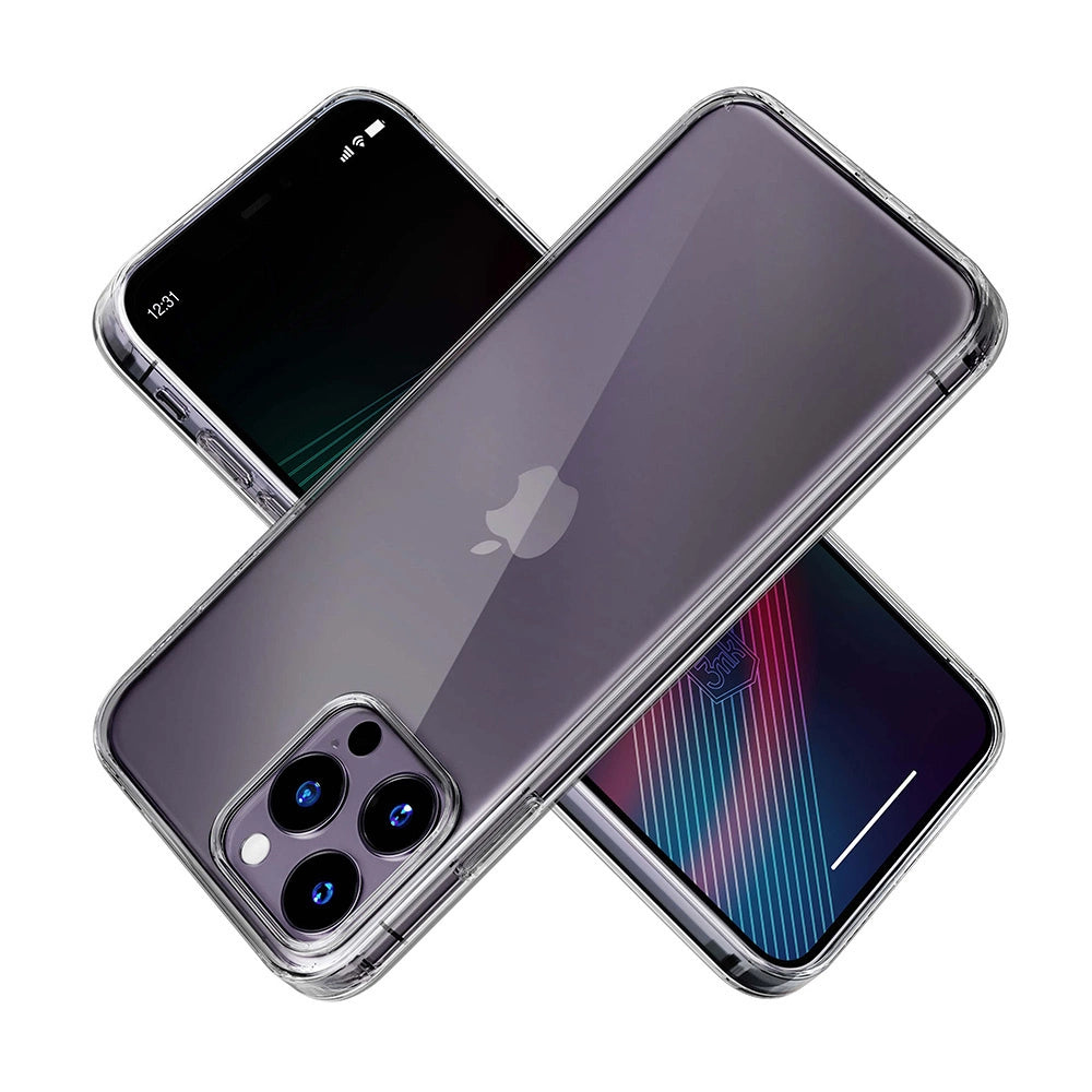 iPhone 14 Pro silikonhylster fra 3mk Clear Case-serien - gennemsigtige