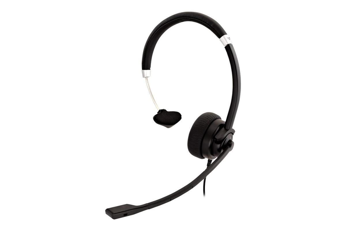 V7 Deluxe HA401 Kablet on-ear Mono Headset - Sort, Sølv