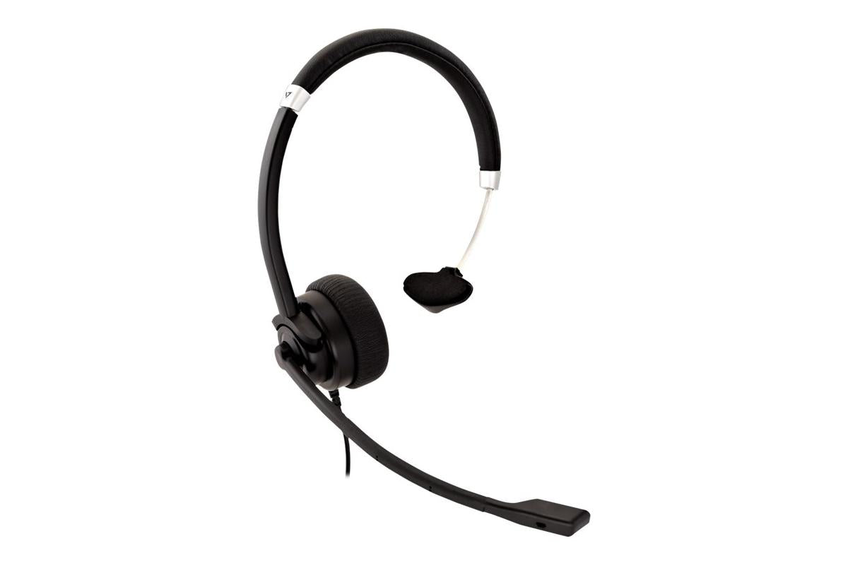 V7 Deluxe HA401 Kablet on-ear Mono Headset - Sort, Sølv