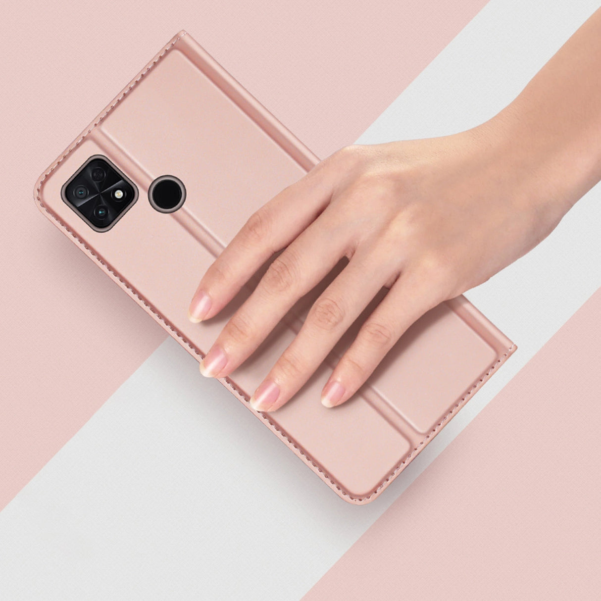Dux Ducis Skin Pro æske til Oppo Reno 8 flip cover kort tegnebog stativ sort