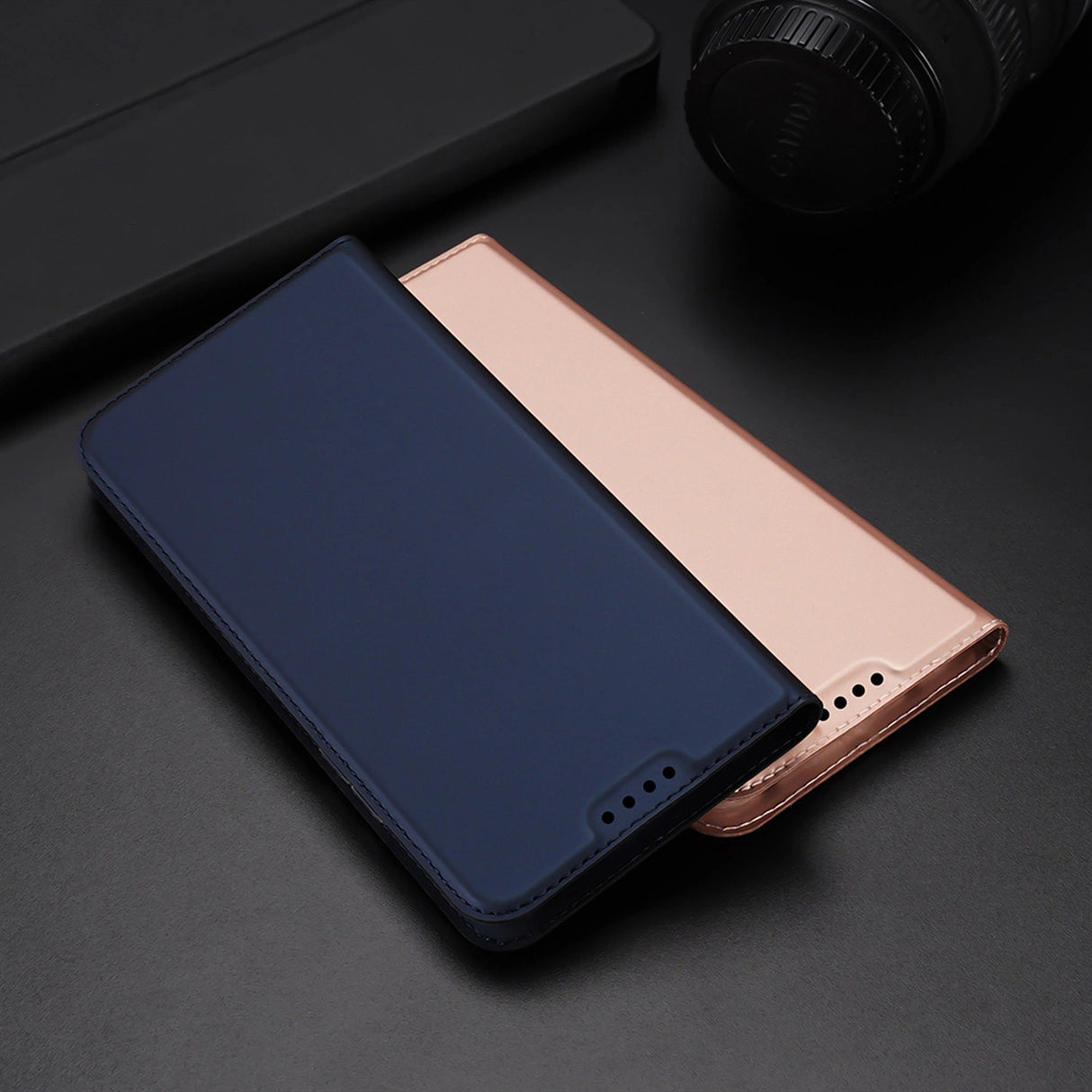 Dux Ducis Skin Pro æske til Oppo Reno 8 flip cover kort tegnebog stativ sort