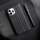 Dux Ducis Hivo Læder Flip Cover Ægte læder Wallet til kort og dokumenter iPhone 14 Pro Max Brown