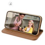 Dux Ducis Hivo Læder Flip Cover Ægte læder Wallet til kort og dokumenter iPhone 14 Pro Max Brown