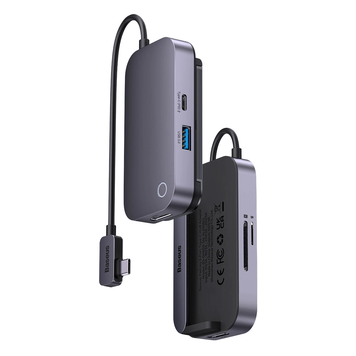 Baseus PadJoy universel 6in1 USB-C USB-C HUB til tablet / smartphone - mørkegrå