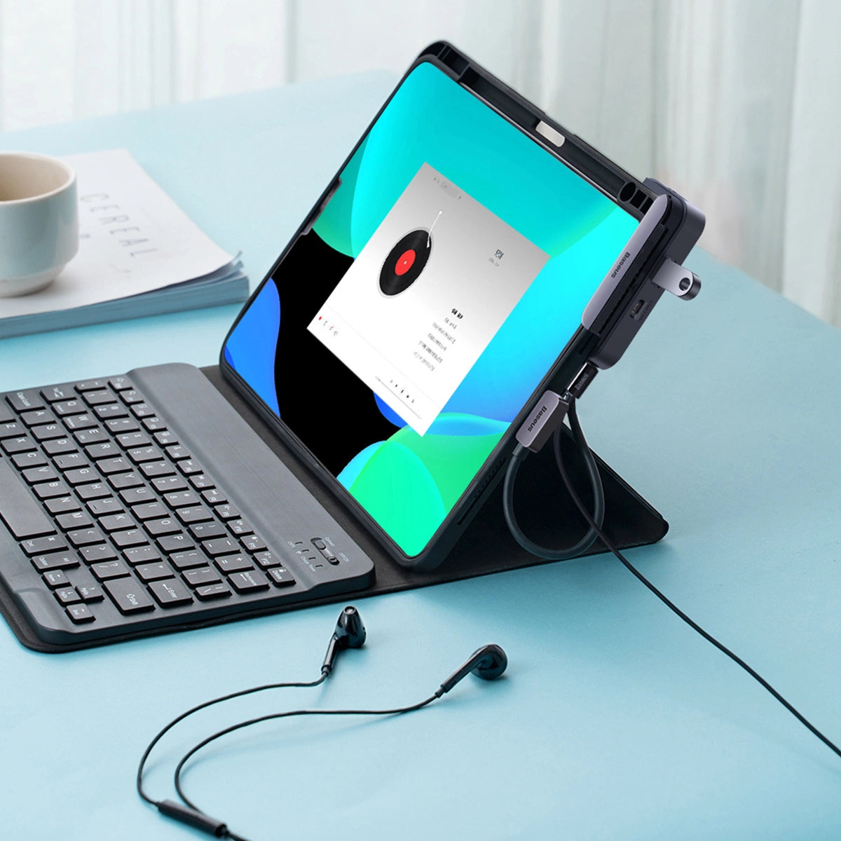Baseus PadJoy universel 6in1 USB-C USB-C HUB til tablet / smartphone - mørkegrå