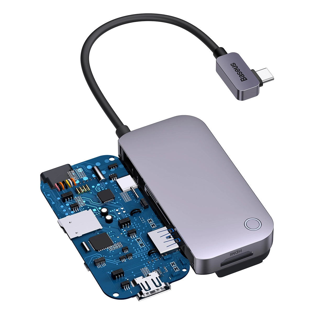 Baseus PadJoy universel 6in1 USB-C USB-C HUB til tablet / smartphone - mørkegrå
