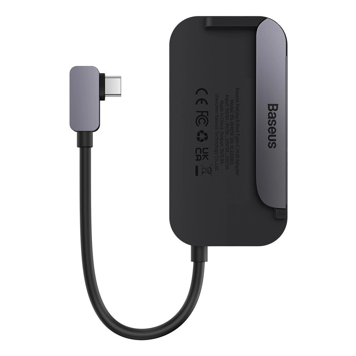 Baseus PadJoy universel 6in1 USB-C USB-C HUB til tablet / smartphone - mørkegrå