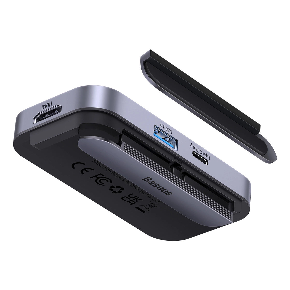 Baseus PadJoy universel 6in1 USB-C USB-C HUB til tablet / smartphone - mørkegrå