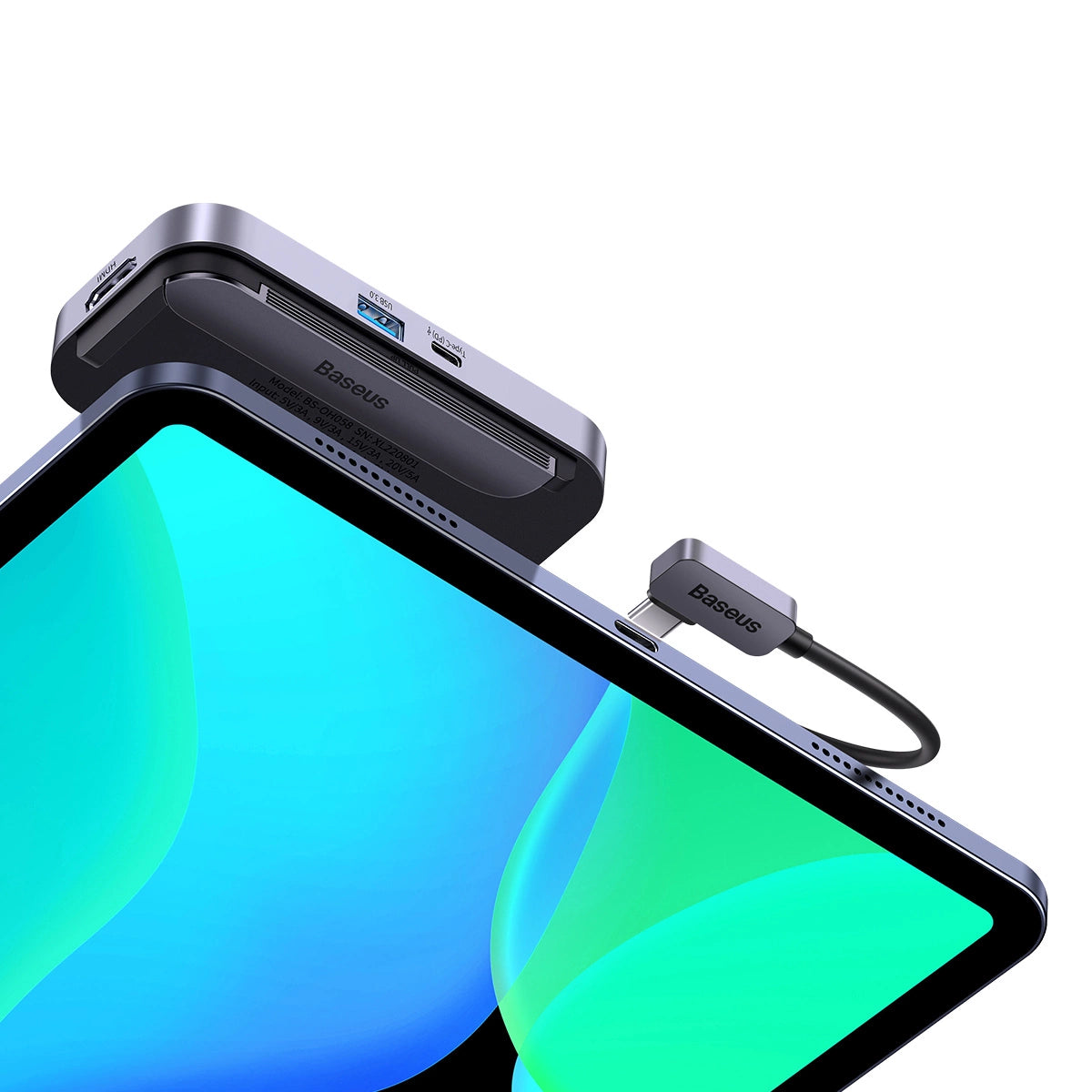 Baseus PadJoy universel 6in1 USB-C USB-C HUB til tablet / smartphone - mørkegrå