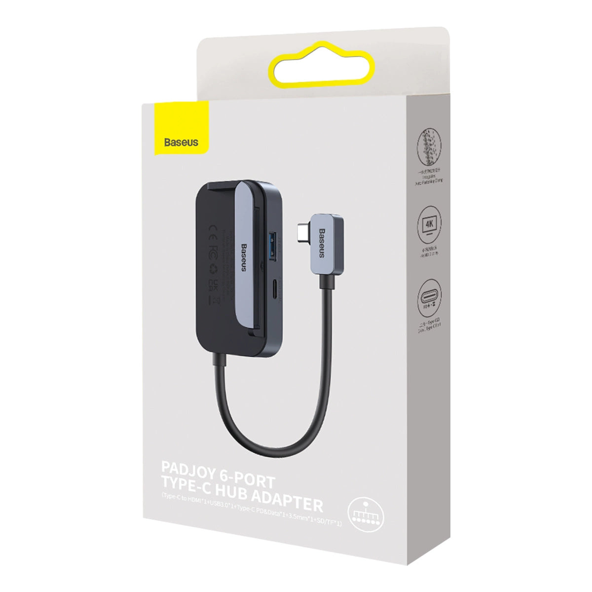 Baseus PadJoy universel 6in1 USB-C USB-C HUB til tablet / smartphone - mørkegrå