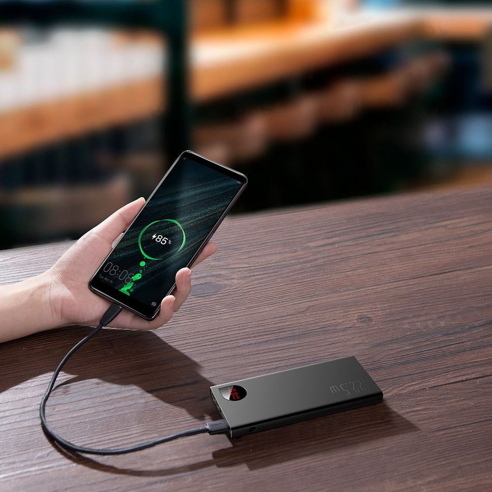 Baseus Adaman Metal Power Bank med hurtig opladning 10000mAh 22.5W (Overseas Edition 2021) sort