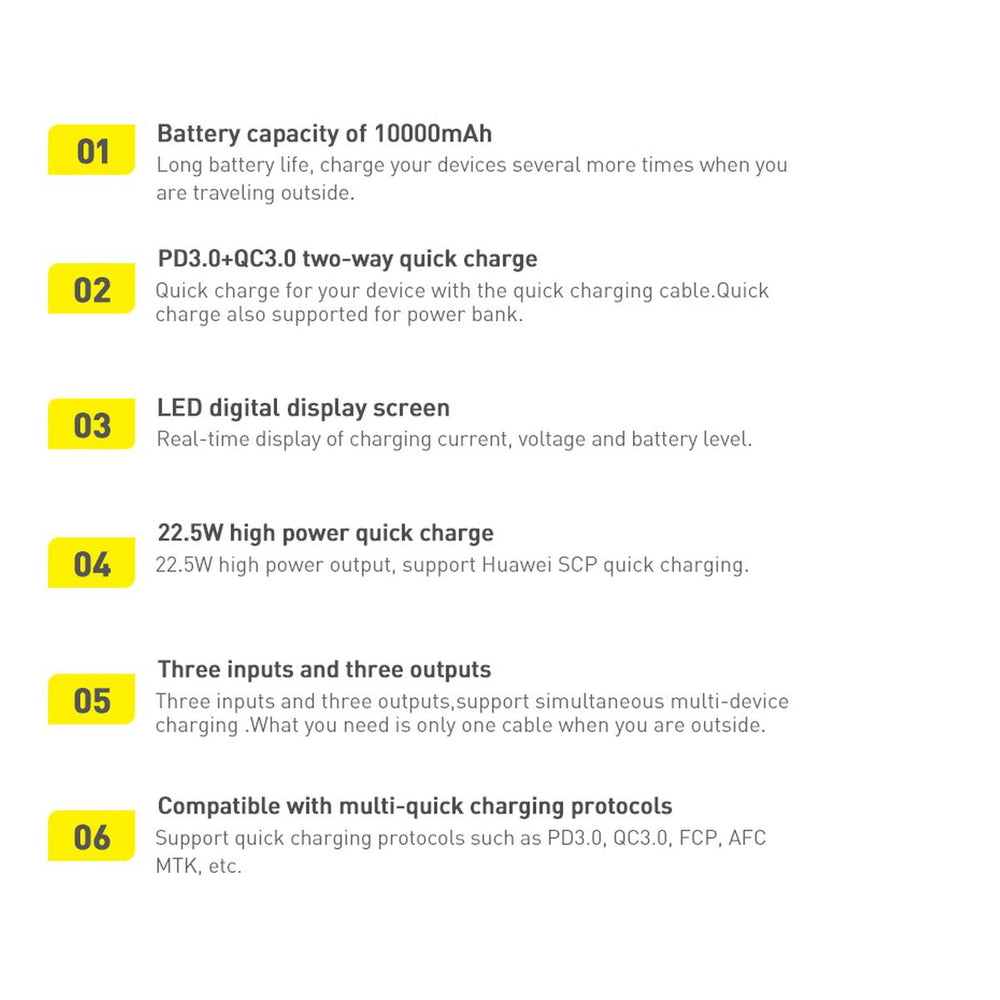 Baseus Adaman Metal Power Bank med hurtig opladning 10000mAh 22.5W (Overseas Edition 2021) sort