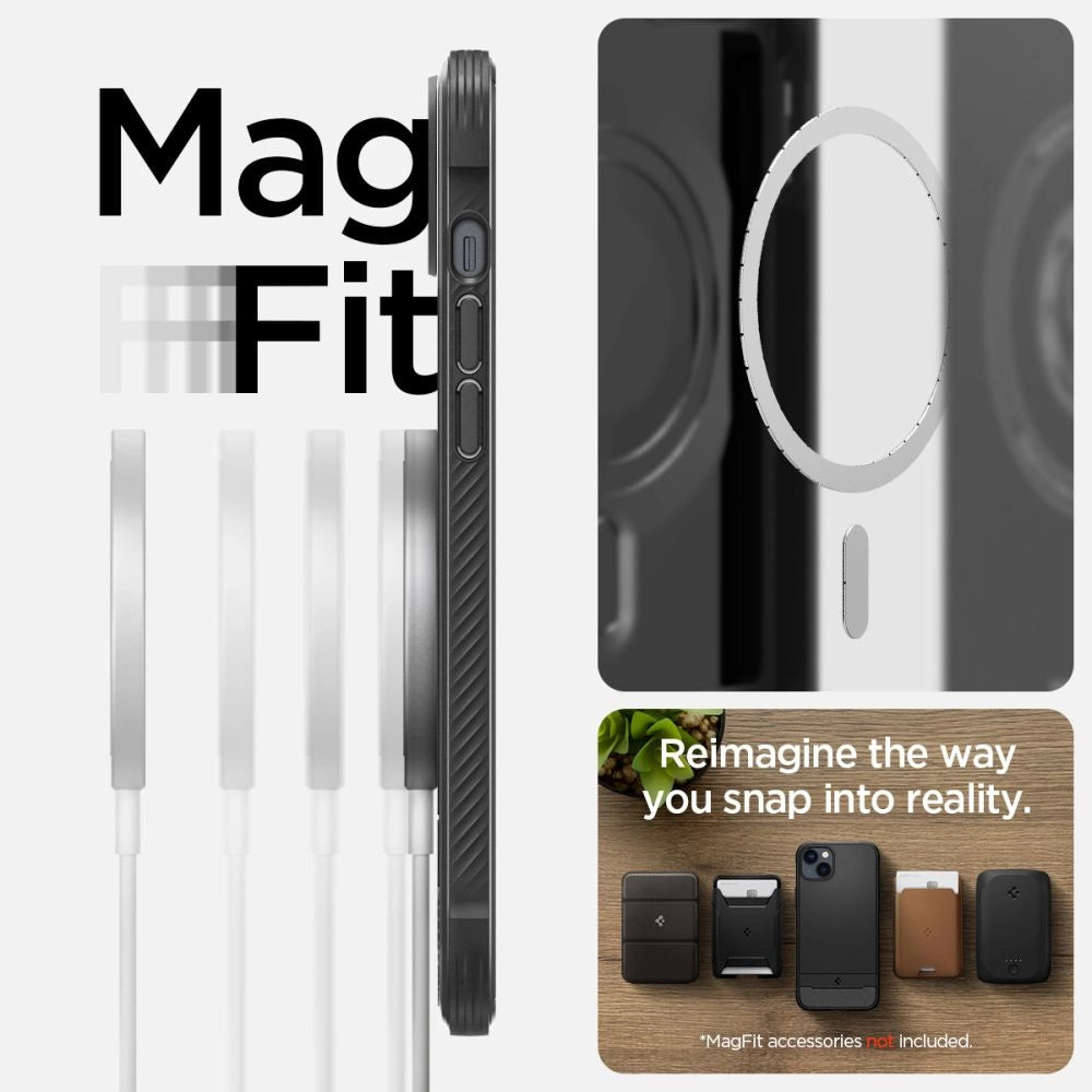 Spigen Rugged Armor Mag Case med MagSafe til iPhone 14 - Matte Black
