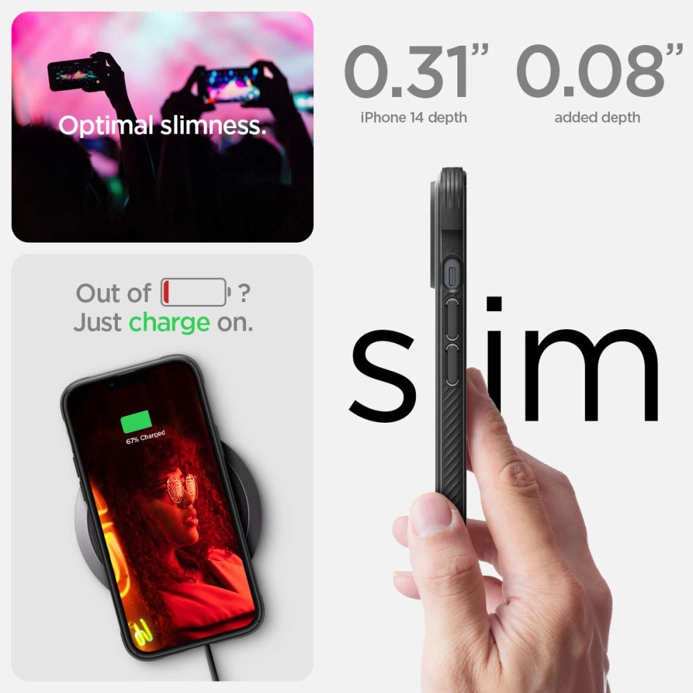 Spigen Rugged Armor Mag Case med MagSafe til iPhone 14 - Matte Black