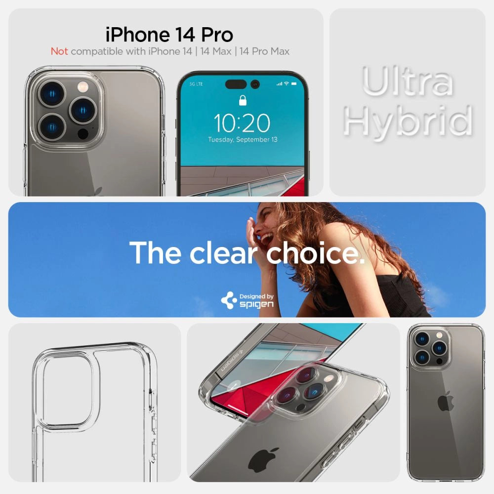 Spigen Ultra Hybrid iPhone 14 Pro Case - klar