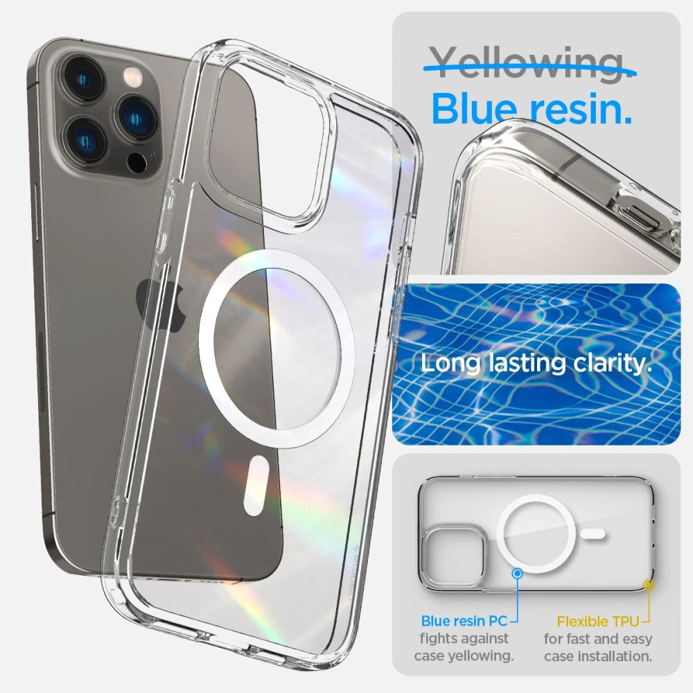 Spigen Ultra Hybrid Mag Case med MagSafe til iPhone 14 Pro - Clear/White