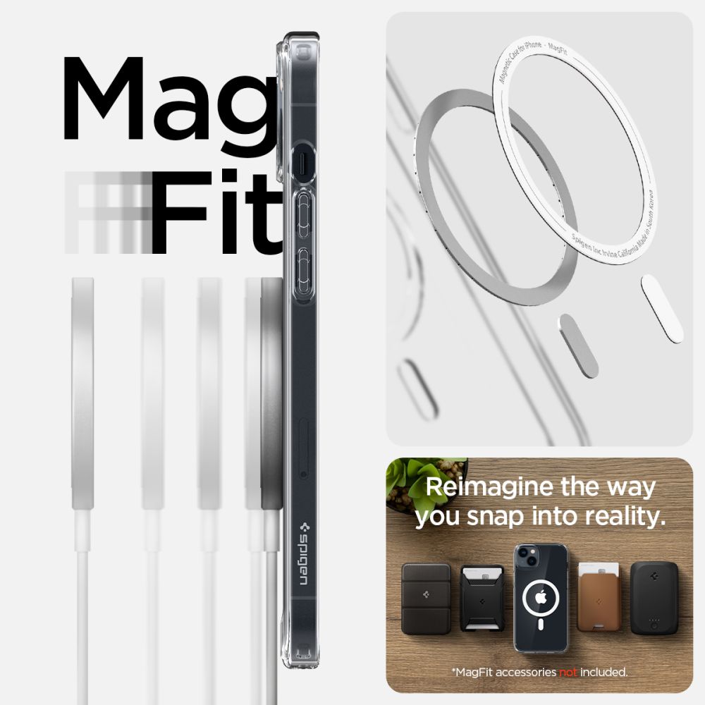 Spigen Ultra Hybrid Mag Case med MagSafe til iPhone 14 - Clear/White