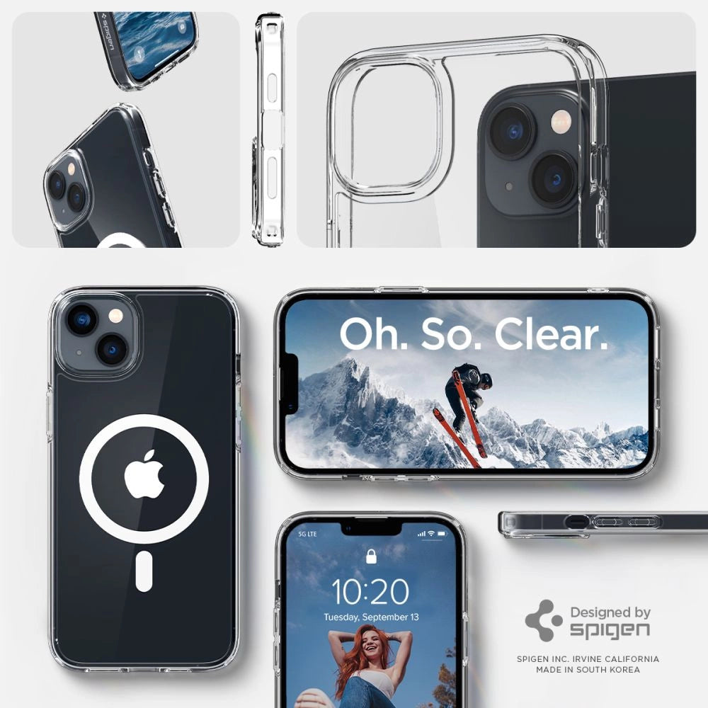 Spigen Ultra Hybrid Mag Case med MagSafe til iPhone 14 - Clear/White