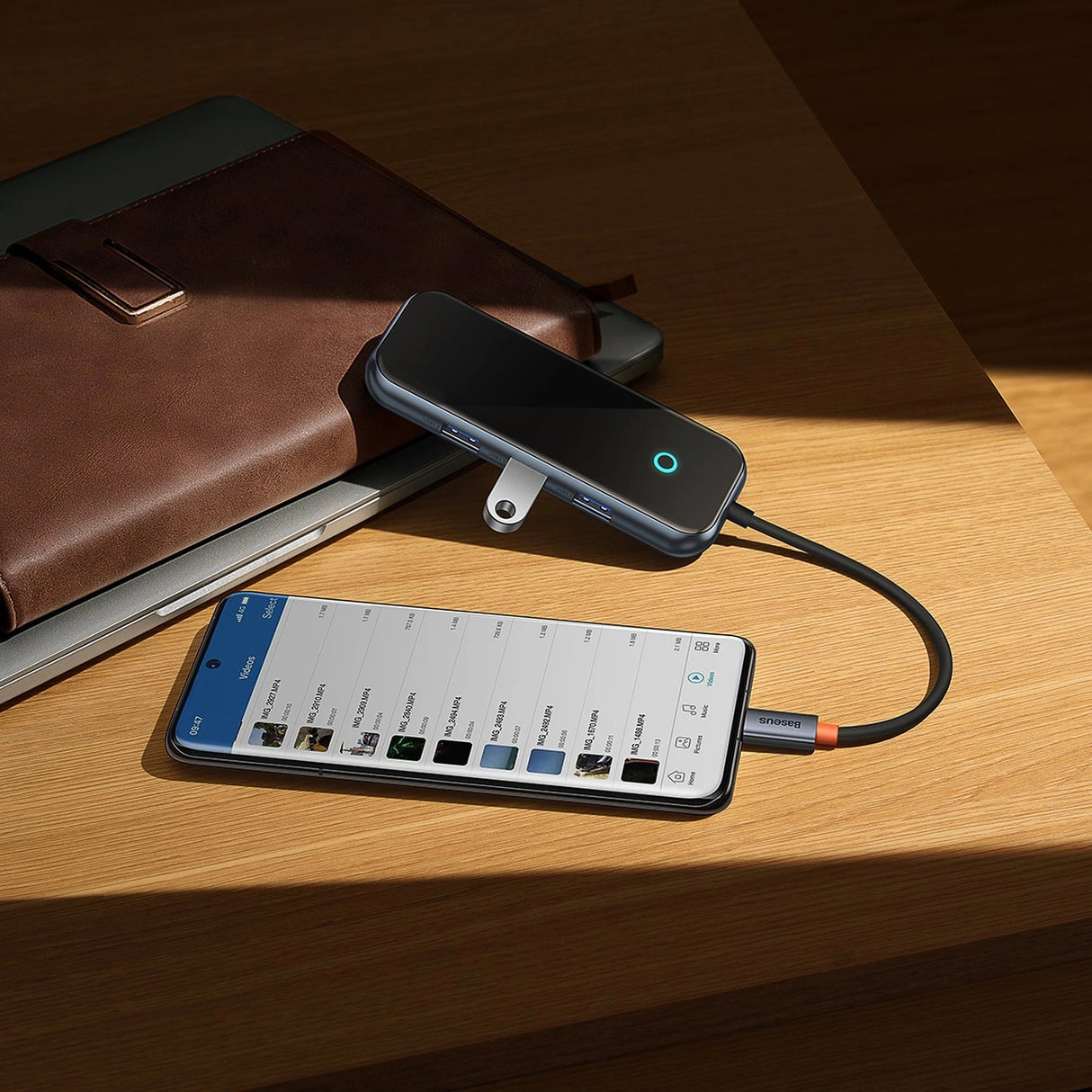 Baseus AcmeJoy HUB 4-port (USB-C til 1x USB-C PD&Data/3x USB3.0) mørk grå (WKJZ010013)