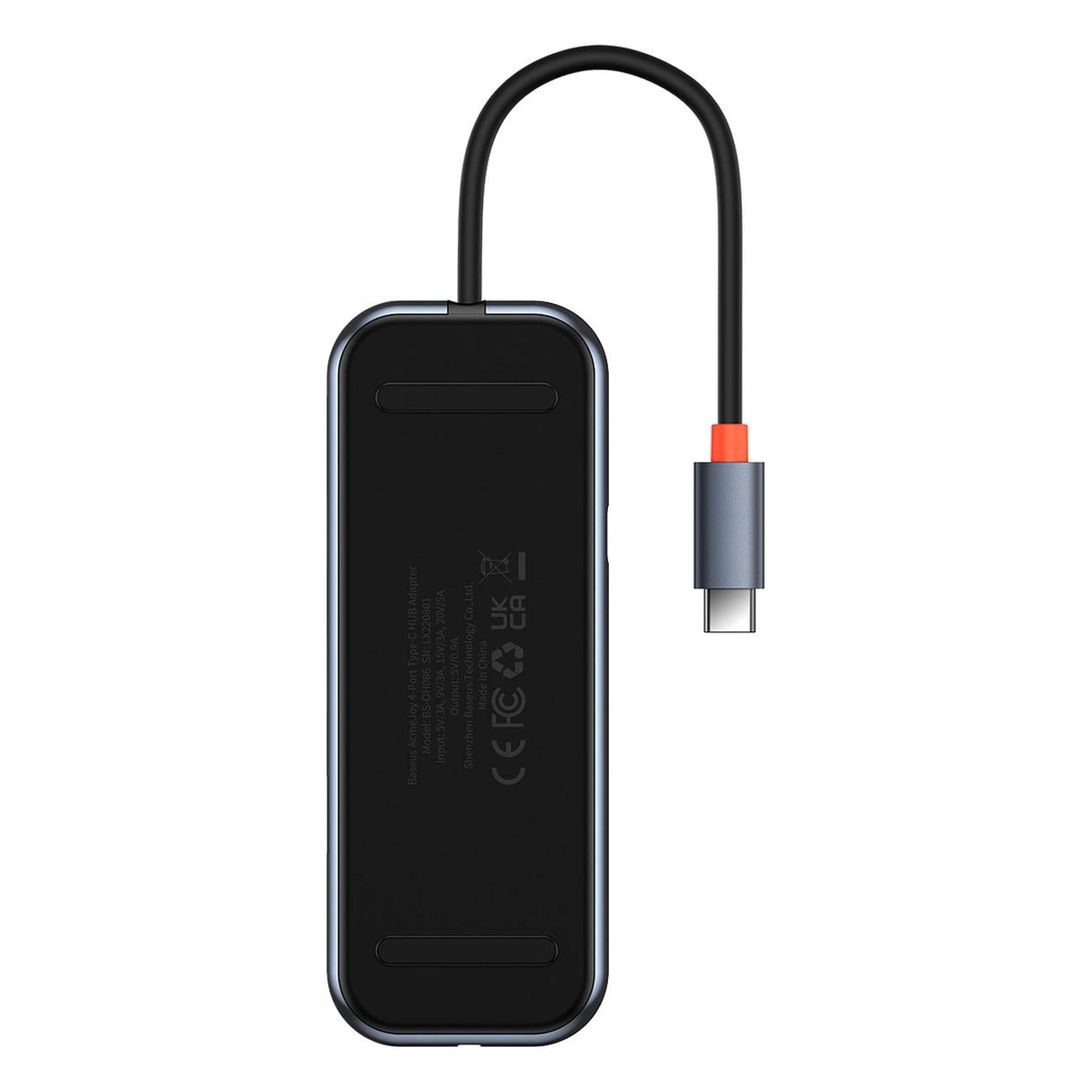 Baseus AcmeJoy HUB 4-port (USB-C til 1x USB-C PD&Data/3x USB3.0) mørk grå (WKJZ010013)