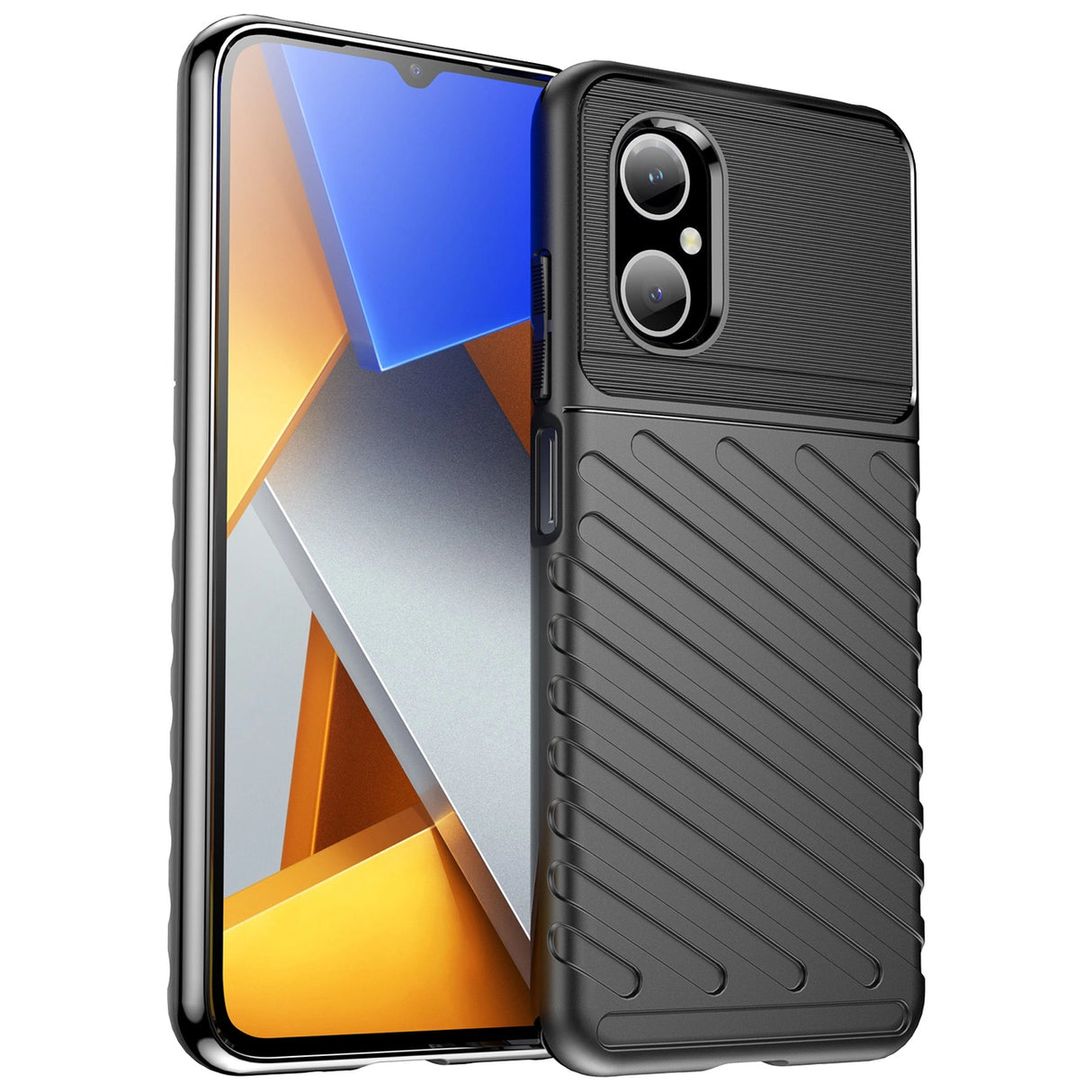 Thunder Case Xiaomi Poco M4 5G silikone rustningskasse sort