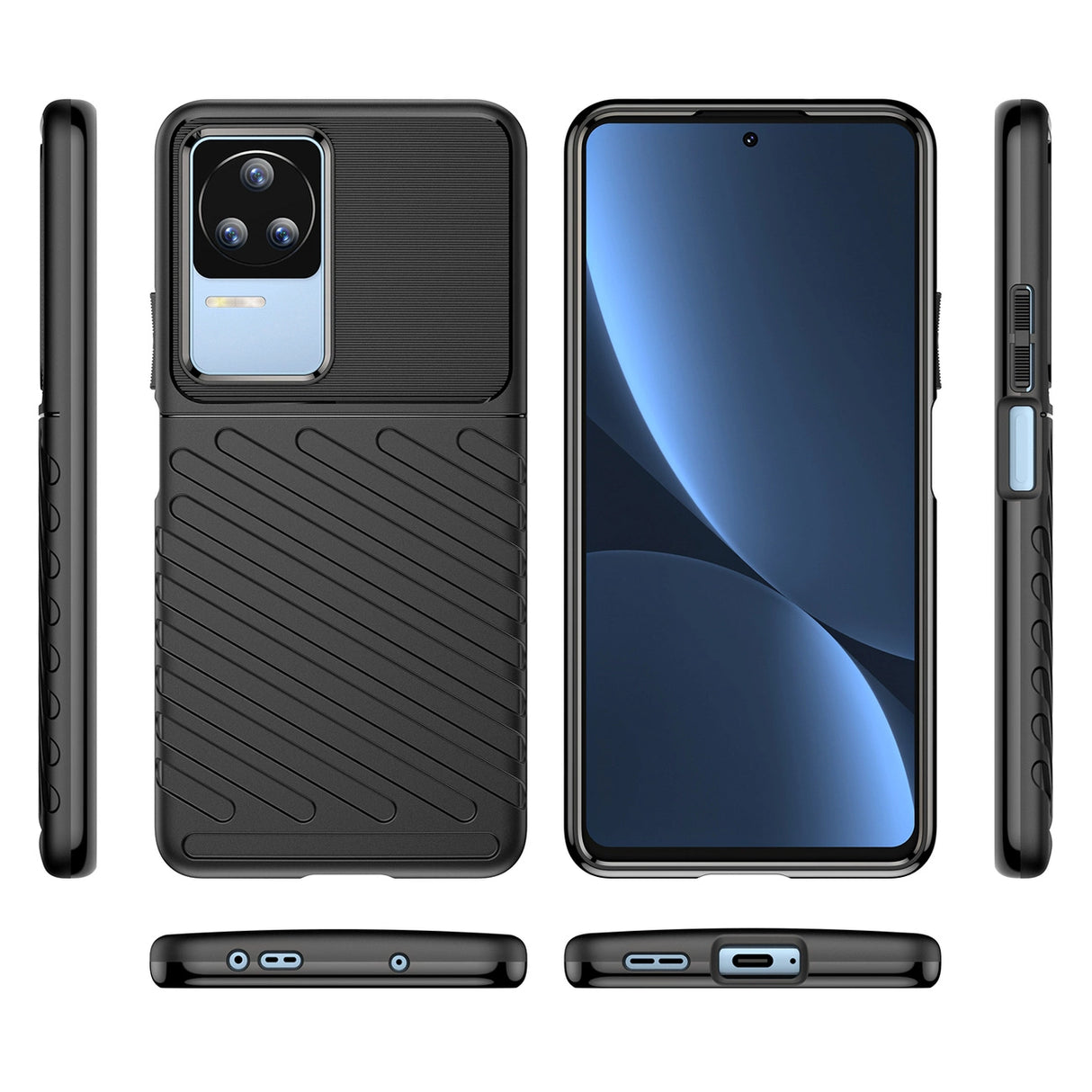 Thunder Case til Xiaomi Poco F4 5G silikone rustning case sort