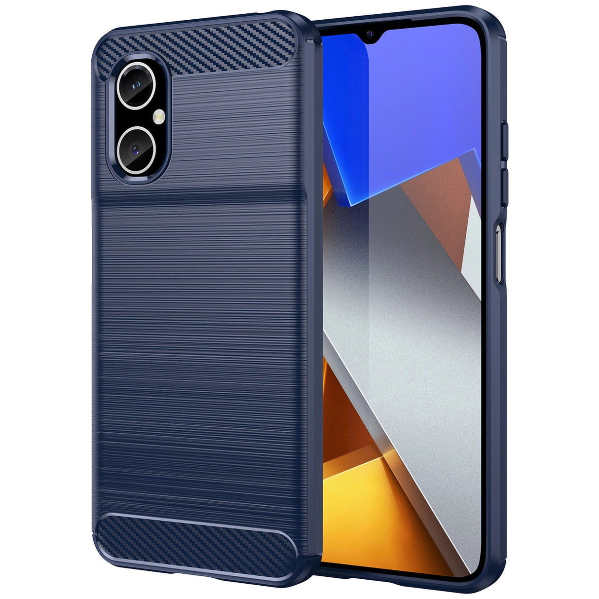 Carbon Case Cover til Xiaomi Redmi Note 11E / Redmi 10 5G / Redmi 10 Prime + 5G / Poco M4 5G Fleksibel silikone Carbon Cover Blå