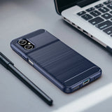 Carbon Case Cover til Xiaomi Redmi Note 11E / Redmi 10 5G / Redmi 10 Prime + 5G / Poco M4 5G Fleksibel silikone Carbon Cover Blå