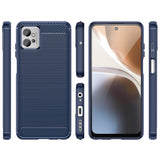 Carbon Case Cover til Xiaomi Redmi Note 11E / Redmi 10 5G / Redmi 10 Prime + 5G / Poco M4 5G Fleksibel silikone Carbon Cover Blå