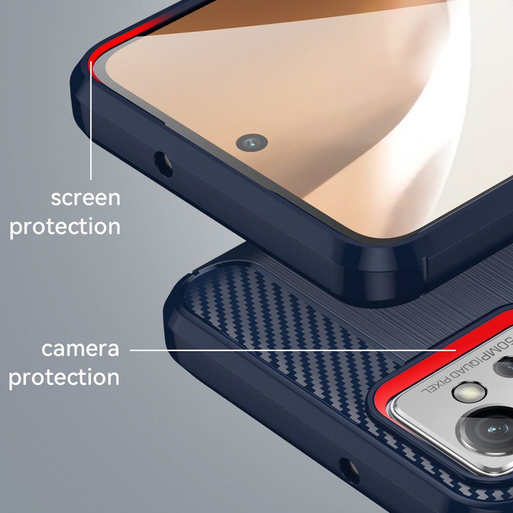 Carbon Case for Realme C35 fleksibelt silikone carbon cover sort