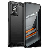 Carbon Case til Realme GT Neo 3 fleksibelt silikon carbon cover sort