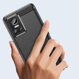 Carbon Case til Realme GT Neo 3 fleksibelt silikone carbon cover sort