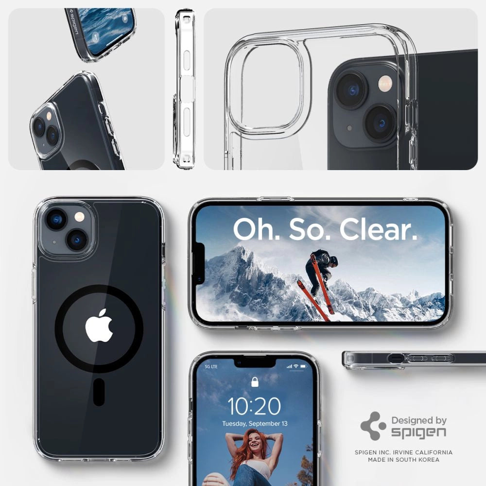 Spigen Ultra Hybrid Mag Case med MagSafe til iPhone 14 Plus - klar sort