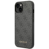 Guess GUHCP14SG4GFGR iPhone 14 6,1" szary/grå hard case 4G Metal Gold Logo